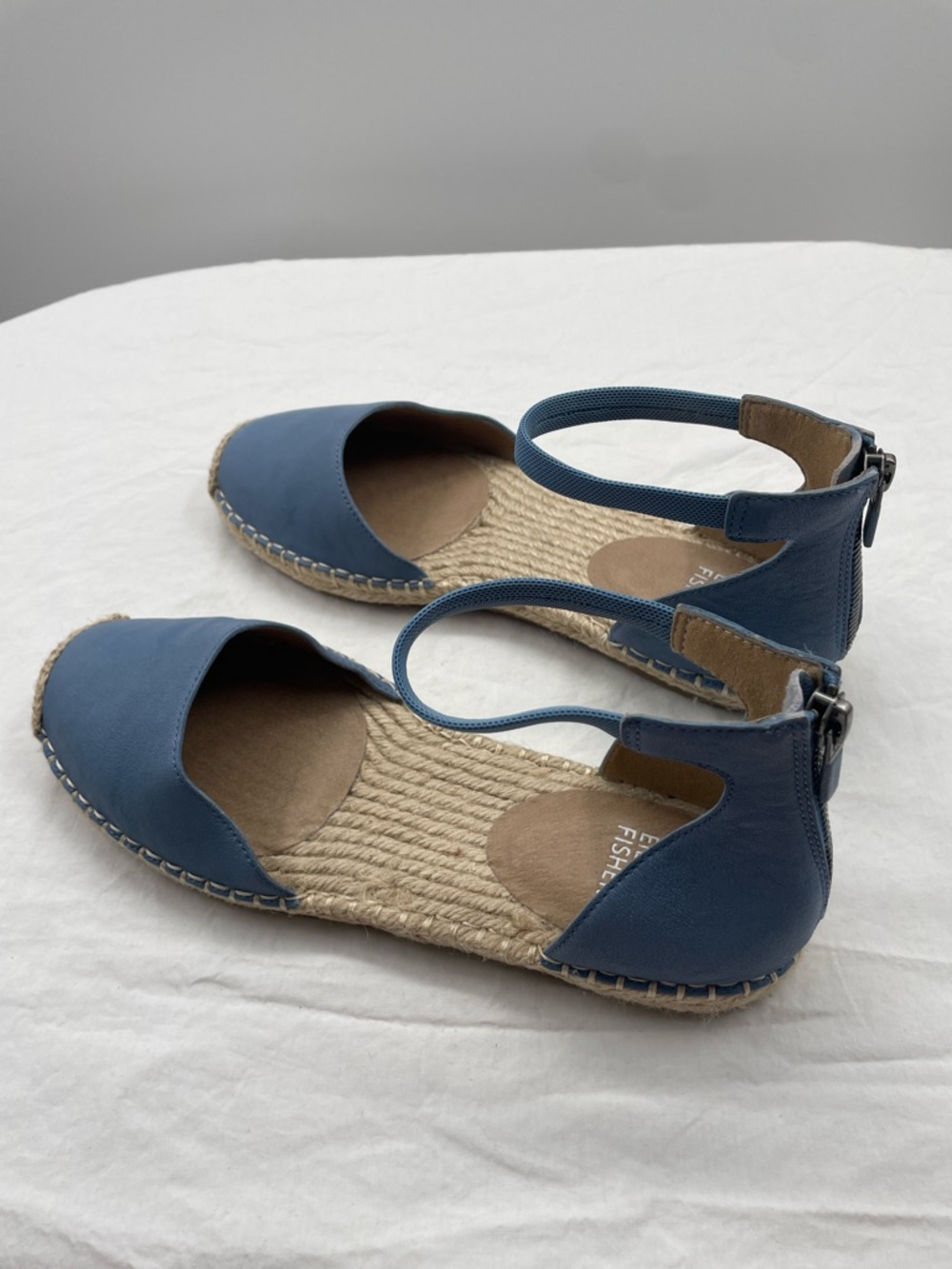 NEW! Eileen Fisher Lala Tumbled Leather Espadrille Flats. 9.5. - Picture 4 of 8